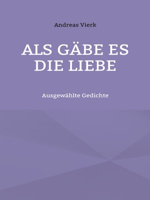 cover image of Als gäbe es die Liebe